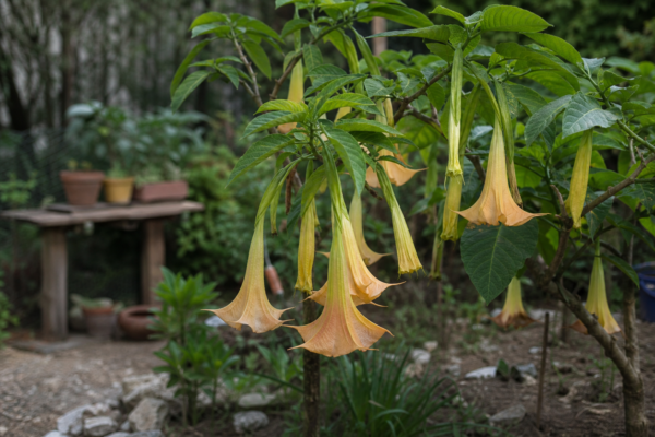 Trâmbița îngerilor (Brugmansia suaveolens) – ghid complet de cultivare și îngrijire